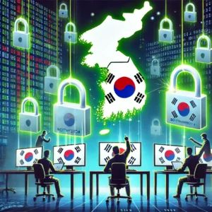 DALLE 2024-09-26 072949 - An illustration showing a triumphant moment as a South Korean research team successfully decrypts the Rhysida ransomware In the foreground digital l - innovaTopia