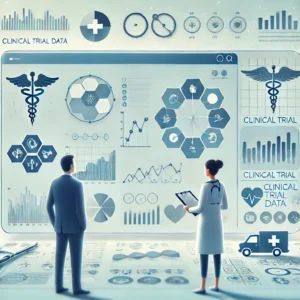 DALLE 2024-10-01 073309 - An illustration of a medical chart with various data points and statistics symbolizing the deep understanding of clinical trial data In the backgrou - innovaTopia