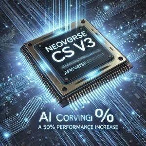 DALLE 2024-10-03 063954 - An illustration highlighting Arms Neoverse CSS V3 with a focus on AI computing The image features a futuristic AI chip with glowing circuits showca - innovaTopia