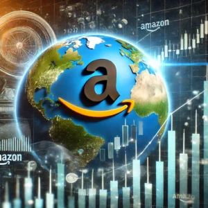 DALLE 2024-10-03 073707 - An image illustrating Amazons inclusion in the Dow Jones index symbolizing a new era for the stock market The image features Amazons logo with the - innovaTopia