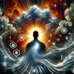DALLE 2024-10-07 065539 - A powerful and dramatic illustration for an article titled The Ripple of Deepfakes_ Protecting Digital Identity Amidst AI Influence The image shoul - innovaTopia