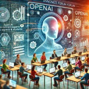 DALLE 2024-10-07 073841 - An inspiring and futuristic illustration for an article titled OpenAI Announces OpenAI Forum to Connect Experts and Students Shaping the Future of A - innovaTopia