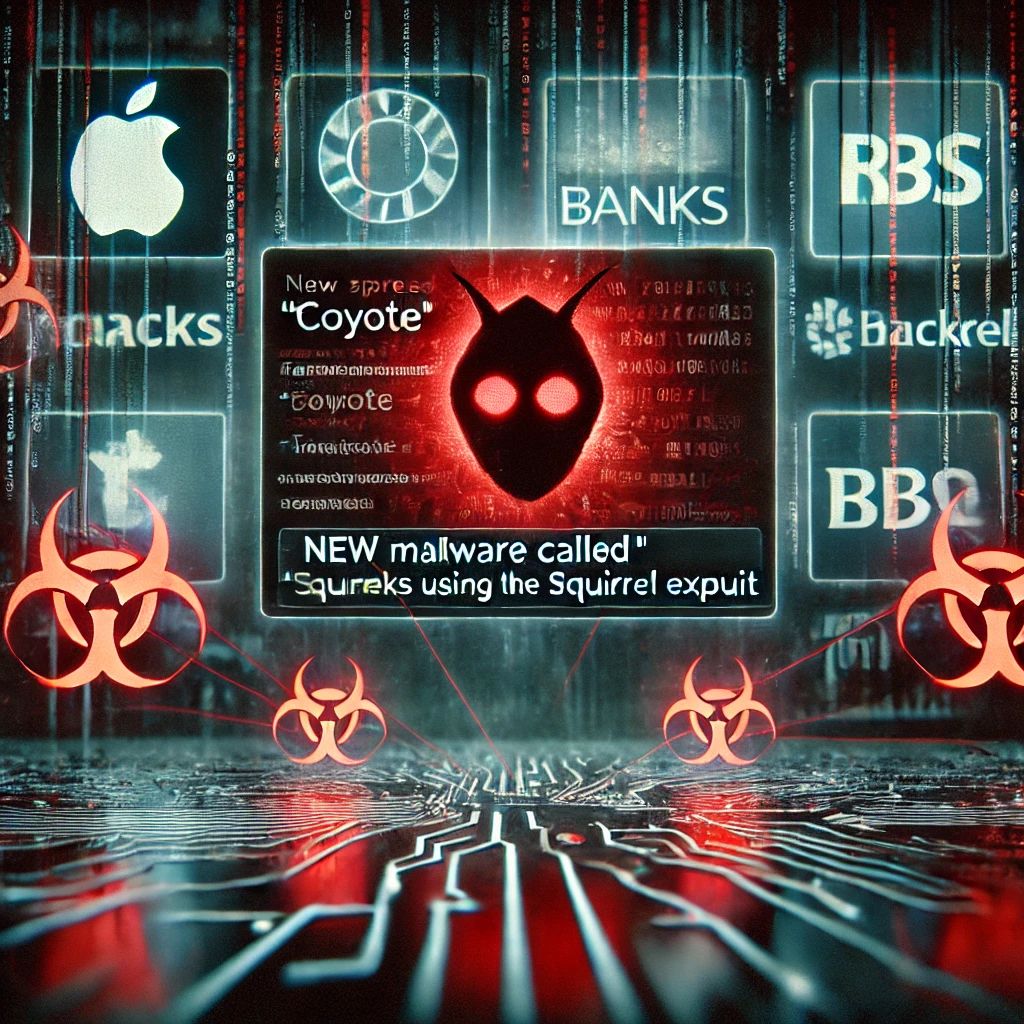 新型マルウェア「Coyote」、60銀行標的にSquirrel悪用拡散