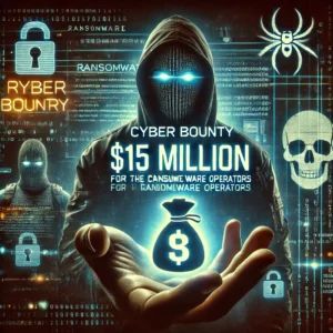 DALLE 2024-10-11 070907 - A bold and suspenseful image showing a cyber bounty of million for the capture of ransomware operators In the background digital code and hacker - innovaTopia