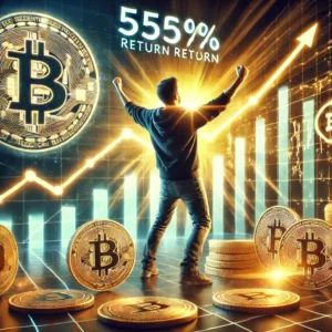 DALLE 2024-10-11 070914 - A triumphant image of a cryptocurrency trader celebrating a 550 return in a Bitcoin prediction market The scene shows digital charts soaring upwards - innovaTopia