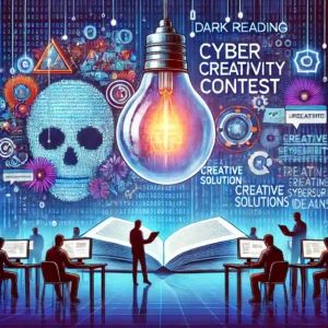 DALLE 2024-10-22 072711 - An illustration representing a cyber creativity contest hosted by Dark Reading The scene features digital elements such as abstract codes and a large - innovaTopia