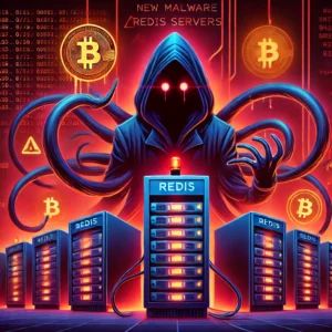 DALLE 2024-10-22 075544 - A digital illustration depicting a new malware called Migo targeting Redis servers for cryptocurrency mining The image shows a dark shadowy figure - innovaTopia