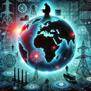 DALLE 2024-10-22 075550 - A digital illustration representing the global infrastructure threat posed by the Volt Typhoon hackers The image features a glowing digital globe w - innovaTopia