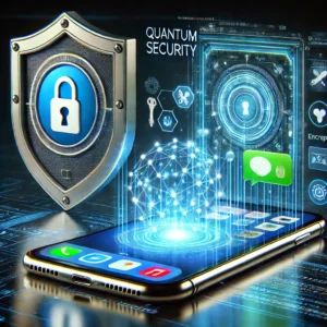 DALLE 2024-10-23 142058 - A futuristic illustration showing Apples iMessage app with a new quantum security system Digital representations of quantum keys and encrypted messa - innovaTopia