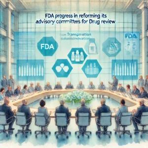 DALLE 2024-10-31 004336 - Watercolor painting illustrating FDA progress in reforming its advisory committees for drug review The scene shows FDA officials and scientists in a - innovaTopia