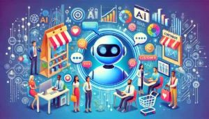 DALLE 2025-01-16 171854 - A vibrant and modern illustration showcasing conversational AI transforming business and customer experiences across industries Depict a friendly AI - innovaTopia