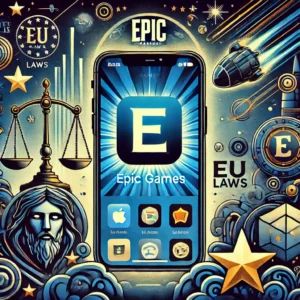 DALLE 2025-01-22 103859 - A detailed illustration showcasing the return of Epic Games to the Apple Store symbolizing a major breakthrough in the tech and gaming industry The - innovaTopia