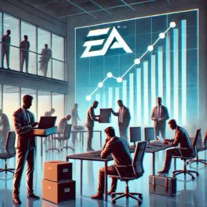 DALLE 2025-01-22 103920 - A somber yet professional illustration representing EAs recent decision to lay off 5 of its workforce The scene depicts an office environment with - innovaTopia