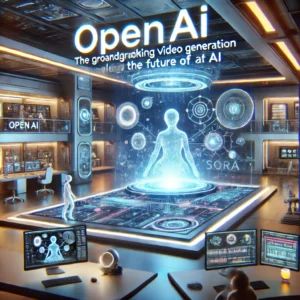 DALLE 2025-01-27 133008 - A futuristic illustration of OpenAI showcasing the groundbreaking video generation model _Sora_ shaping the future of AI The scene includes a sleek - innovaTopia