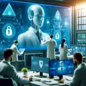 DALLE 2024-06-10 120605 - A research team analyzing weaknesses in ChatGPT highlighting AI security issues in a high-tech lab environment - innovaTopia