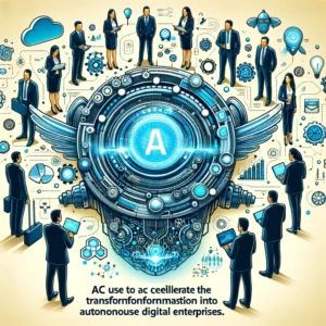 DALLE 2024-06-11 052955 - An illustration showing BMC promoting AI use to accelerate the transformation into autonomous digital enterprises Highlight AI elements business tra - innovaTopia