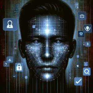 DALLE 2024-06-11 110923 - An illustration of the threat of deepfakes Show a digital face being manipulated with dark tones and symbols representing the legal and ethical chal - innovaTopia