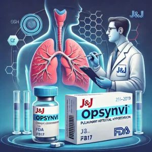 DALLE 2024-06-25 093659 - Illustration showing JJ obtaining FDA approval for a new drug Opsynvi for pulmonary arterial hypertension The image features the JJ logo the Ops - innovaTopia