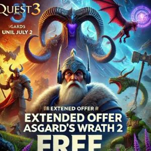 DALLE 2024-06-27 094855 - An exciting illustration promoting the extended offer for Quest 3 buyers receiving Asgards Wrath 2 for free until July The scene features a Quest 3 - innovaTopia