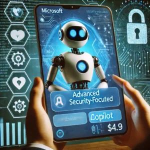 DALLE 2024-06-28 080746 - An advanced chatbot with security features displaying a friendly interface on a screen The background includes elements of cybersecurity representi - innovaTopia