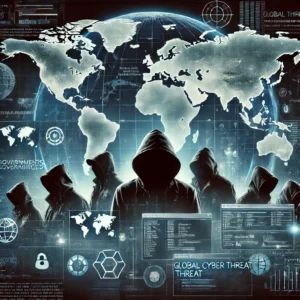 DALLE 2024-06-28 091215 - A digital illustration depicting a shadowy group of hackers with a world map in the background highlighting various government agencies The image sh - innovaTopia
