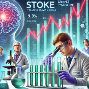 DALLE 2024-06-30 053228 - An illustration of a scientific breakthrough in treating Dravet syndrome showing researchers in a lab setting In the background stock charts indica - innovaTopia