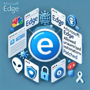 DALLE 2024-07-04 043623 - An illustration showing the vulnerability in Microsoft Edge that allowed unauthorized extension installations which has been patched Show the Edge l - innovaTopia