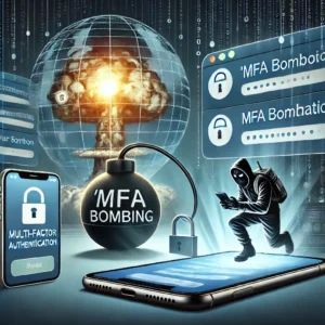DALLE 2024-07-08 065528 - An illustration of a new method called MFA bombing targeting multi-factor authentication The scene includes digital security elements a smartphone - innovaTopia