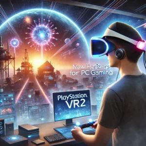 DALLE 2024-07-12 085733 - PlayStation VR2 opening new horizons for PC gaming The image should depict a player using the PlayStation VR2 headset connected to a PC experiencing - innovaTopia