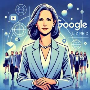 DALLE 2024-07-12 095201 - An illustration of Liz Reid the new head of Google Search leading a team towards the future Show a confident woman in a professional setting with - innovaTopia