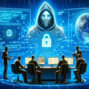 DALLE 2024-07-12 095213 - An illustration showing an Israeli research team unveiling a new AI-powered malware called Morris II Depict a futuristic cybersecurity lab with dig - innovaTopia