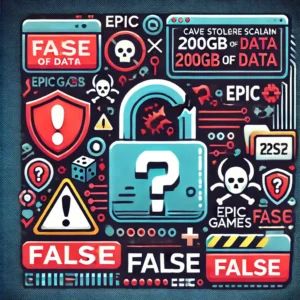 DALLE 2024-08-06 050128 - An illustration revealing a ransomware scam claiming to have stolen 200GB of data from Epic Games was false Show a broken lock and a digital file ico - innovaTopia