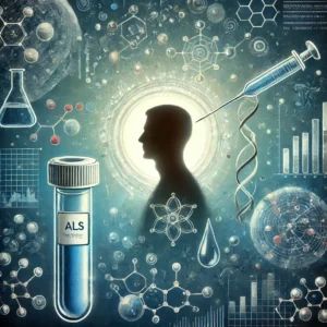 DALLE 2024-09-11 100514 - A hopeful yet serious illustration for ALS treatment research The image features a patient silhouette surrounded by molecular symbols and scientific - innovaTopia
