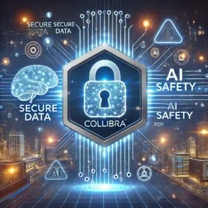 DALLE 2024-09-12 043715 - An illustration showing the Collibra logo with secure data and AI circuits surrounding it A padlock in the center represents enhanced security Data - innovaTopia