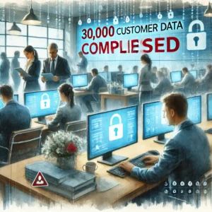 DALLE 2024-09-17 060204 - Watercolor painting of a bustling office with cybersecurity professionals responding to a large-scale data breach In the foreground a screen display - innovaTopia