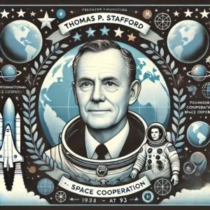 DALLE 2024-09-19 053830 - An illustration honoring Thomas P Stafford a pioneer in space cooperation who passed away at 93 The image features a portrait of Stafford in an as - innovaTopia