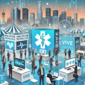 DALLE 2024-10-01 075553 - An illustration of a healthcare conference in Los Angeles with various booths displaying cutting-edge healthcare technologies and breakthroughs In t - innovaTopia