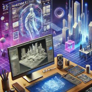 DALLE 2024-10-04 062404 - An innovative tech illustration showing Kaedims 3D asset creation revolution after raising million The image highlights a futuristic studio wher - innovaTopia