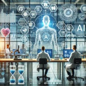 DALLE 2024-10-08 061113 - A conceptual illustration representing the innovation of machine learning in clinical trials by PhaseV Show a laboratory scene with advanced data ana - innovaTopia
