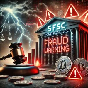 DALLE 2024-10-11 073044 - A dramatic digital illustration representing Hong Kong SFC issuing a fraud warning for the BitForex exchange The scene features a dark stormy backgr - innovaTopia