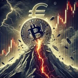 DALLE 2024-10-11 073052 - A dramatic digital illustration representing Bitcoins sudden 237 drop against the Euro on Coinbase due to a flash crash The scene shows a Bitcoin - innovaTopia