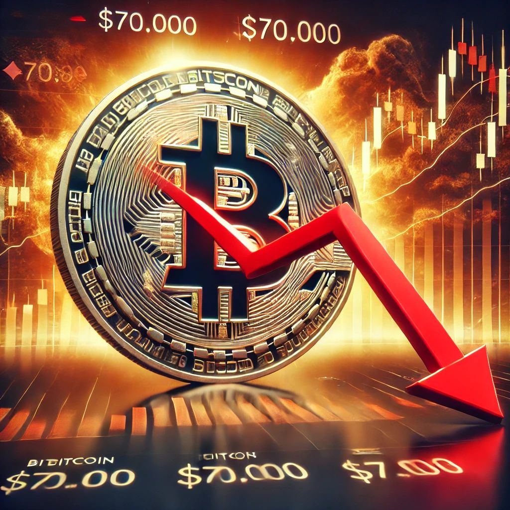 ビットコイン価格、70,000ドル突破後に急落！不安定な市場動向を解説