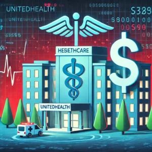 DALLE 2024-10-24 060849 - An illustration representing a healthcare provider under cyberattack with a focus on the financial impact The scene shows a medical building or symb - innovaTopia