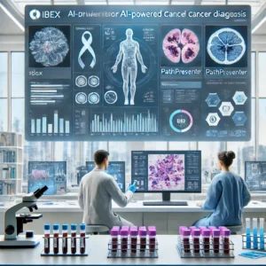 DALLE 2024-10-31 012626 - An AI-driven pathology lab scene with medical slides and analysis symbolizing a collaboration between Ibex and PathPresenter for AI-powered cancer di - innovaTopia