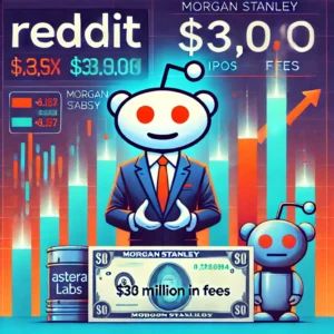 DALLE 2025-01-22 100438 - An illustration representing the success of Reddit and Astera Labs IPOs focusing on the financial gains of Morgan Stanley earning million in fee - innovaTopia