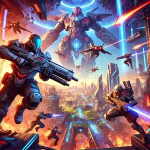 DALLE 2025-01-24 123736 - An illustration of the game Guardians Frontline showcasing a new enemy attack in a futuristic battlefield The scene is filled with intense action s - innovaTopia