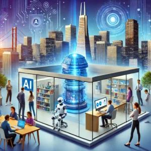 DALLE 2025-01-28 032501 - A vibrant illustration of Cognizant opening an AI-dedicated lab in San Francisco The image features a sleek modern lab with cutting-edge AI equipment - innovaTopia