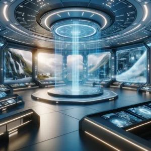 DALLE 2024-04-14 181402 - An imaginative depiction of a futuristic Holodeck inspired by Star Trek The image shows a large spacious room with high-tech panels and holographic - innovaTopia
