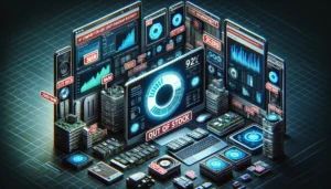 DALLE 2024-04-17 155535 - A compelling article header image showcasing the issue of 92 of companies facing security risks due to a shortage of AI-capable devices specifically - innovaTopia