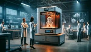 DALLE 2024-04-22 141948 - An eye-catching image showcasing the Form 4 the next-generation 3D printer by Formlabs launched after five years The scene is set in a modern ind - innovaTopia